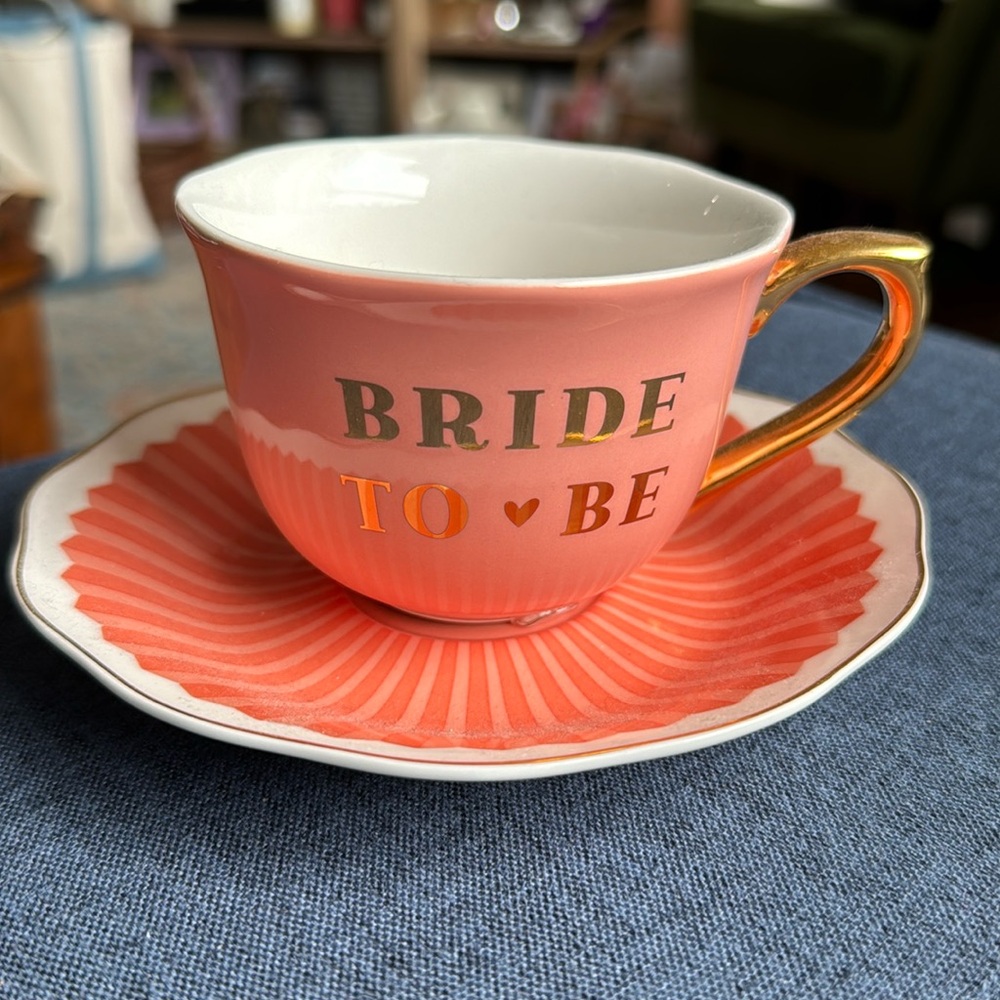 slant collection bride to be teacup + saucer
